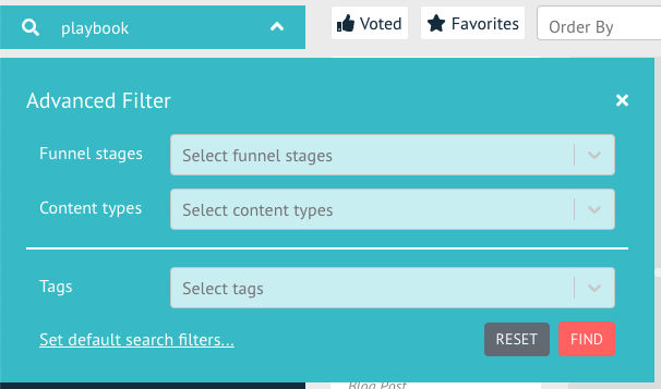 Filtered Content search
